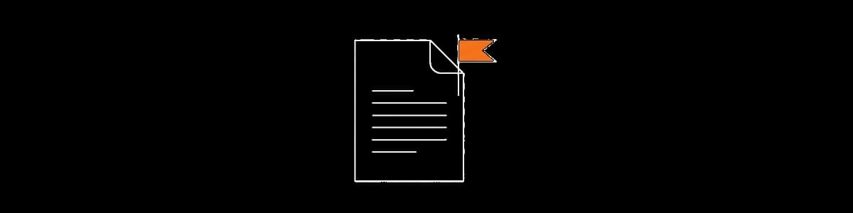 Illustration of a document with an orange flag marker