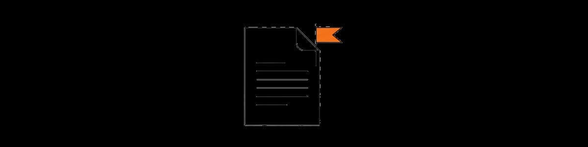 Illustration of a document with an orange flag marker